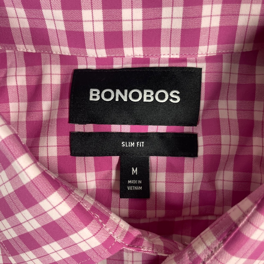 Bonobos Slim Fit Performance Button Up Shirt Pink… - image 3